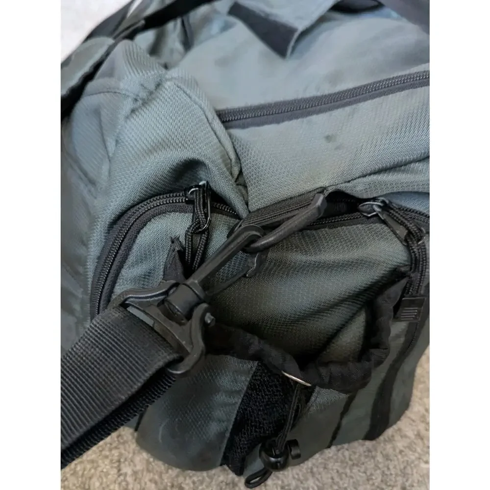 Vtg 90s Eddie Bauer Outdoor Outfitter Duffle Bag Travel Gym Shoulder Gray Black